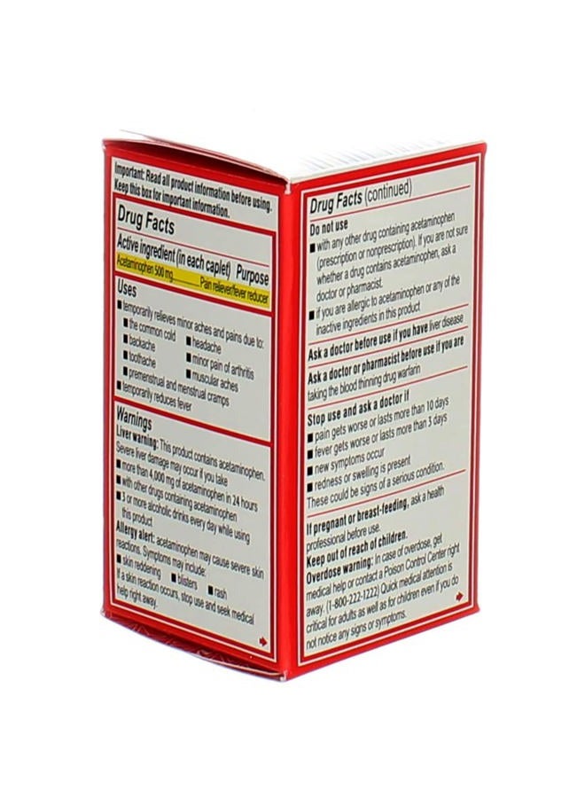 Tylenol Extra Strength Caplets, 500 mg - 24 ct, Pack of 3 - Image 4